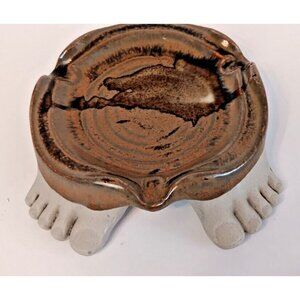 Five Bridges Inc. Pottery Feet Trinket Dish Tray, Ashtray, Handmade, Kitsch Fun